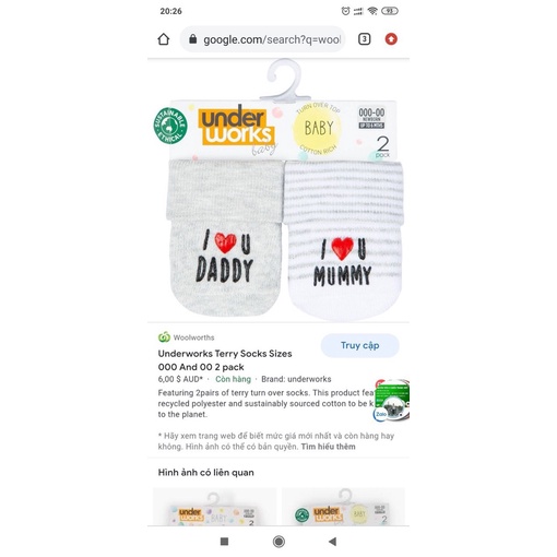 Set 2đ tất sơ sinh cho bé