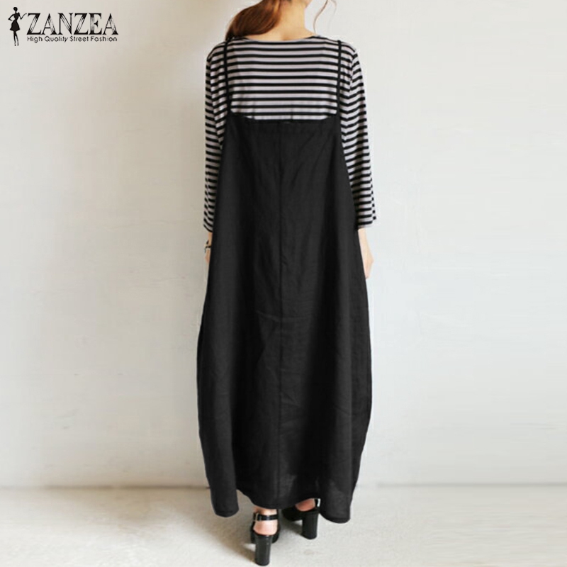 Váy yếm dáng rộng thời trang cho nữ Zanzea