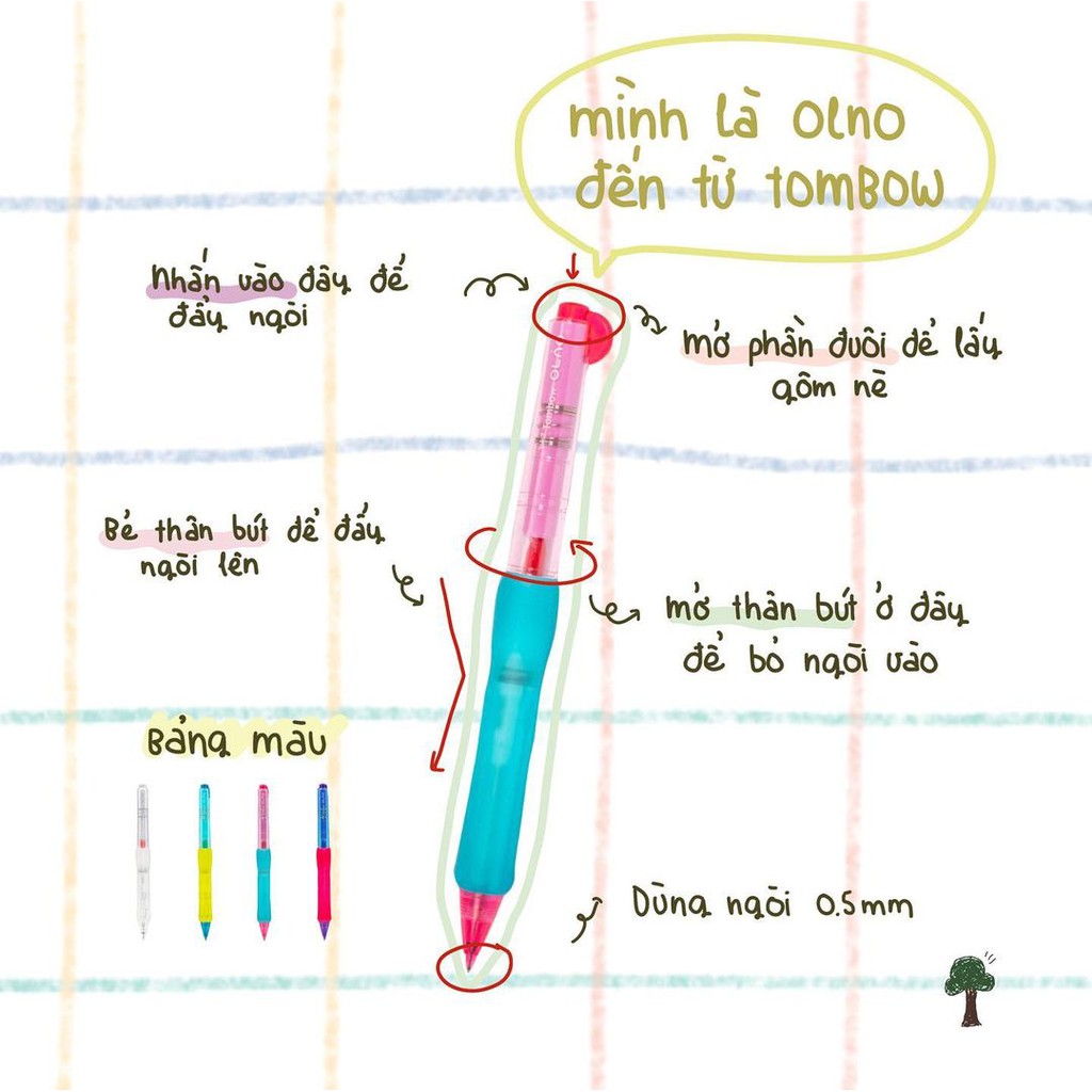 Bút Chì Bẻ Thân OLNO TOMBOW 0.5mm Cây Đầu To