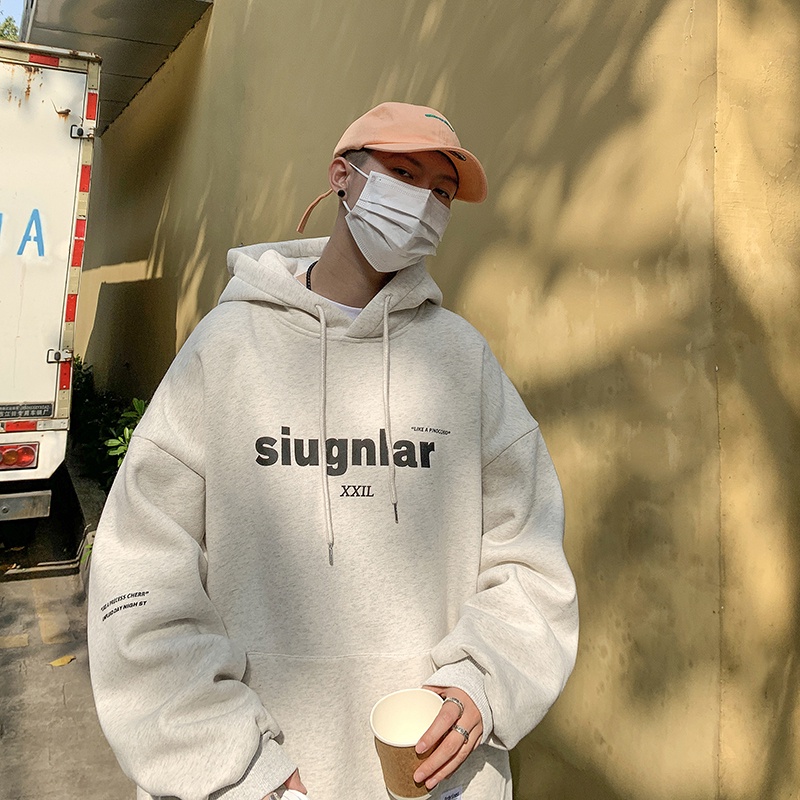 [ Mã 12FASHIONSALE1 giảm 10K đơn 50K ] Áo hoodie dáng rộng in họa tiết chữ phong cách đường phố cá tính cho các cặp đôi | BigBuy360 - bigbuy360.vn