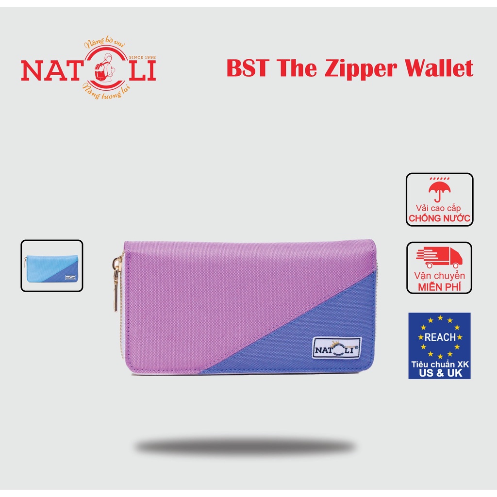 Ví Nữ dài đựng tiền Local Brand thương hiệu Natoli - BST The Zipper Wallet