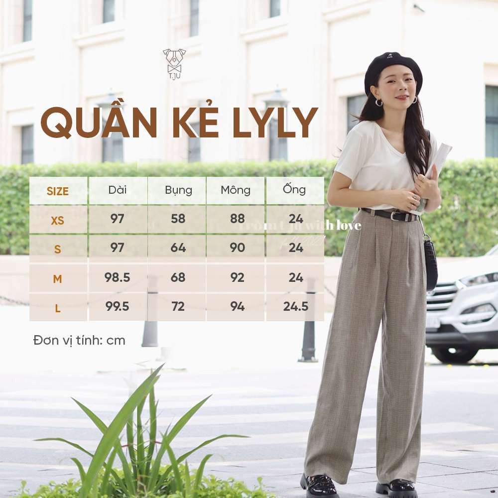 Quần suông kẻ caro cạp cao chiết ly túi chéo, Quần caro ống suông lưng cao Hàn Quốc, ulzzang, thiết kế T-Ju (Quần Lyly)