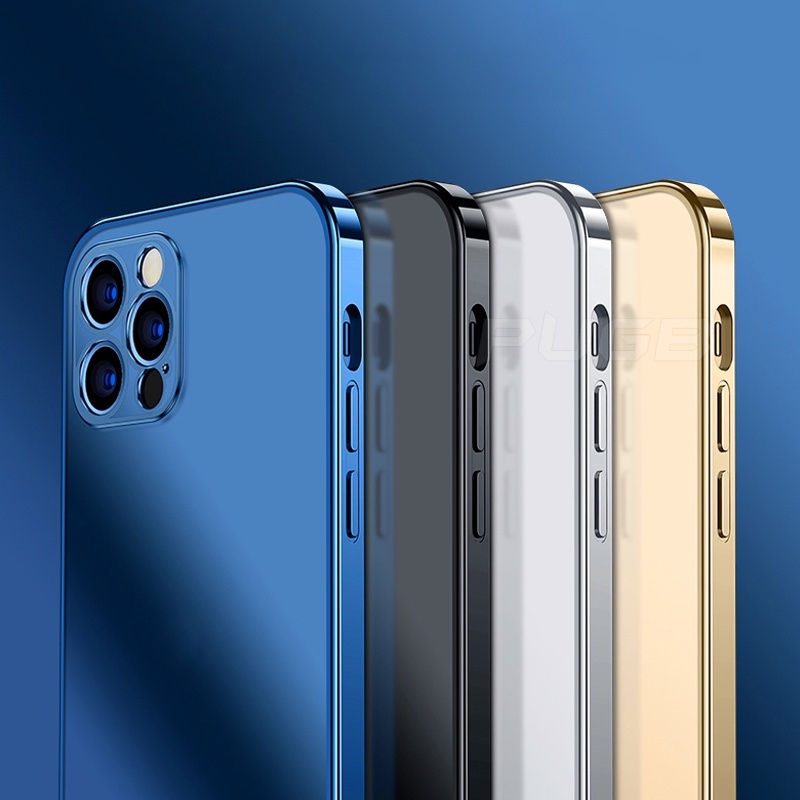 Ốp điện thoại trong suốt khung vuông cổ điển cho iPhone X XR XS MAX 6 7 8 Plus 12mini 11 12 Pro Max SE 2020
