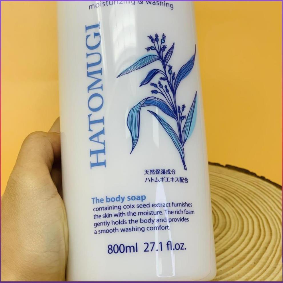 Sữa tắm trắng da Hatomugi 800ml sữa tắm cấp ẩm dưỡng trắng da hạt ý dĩ