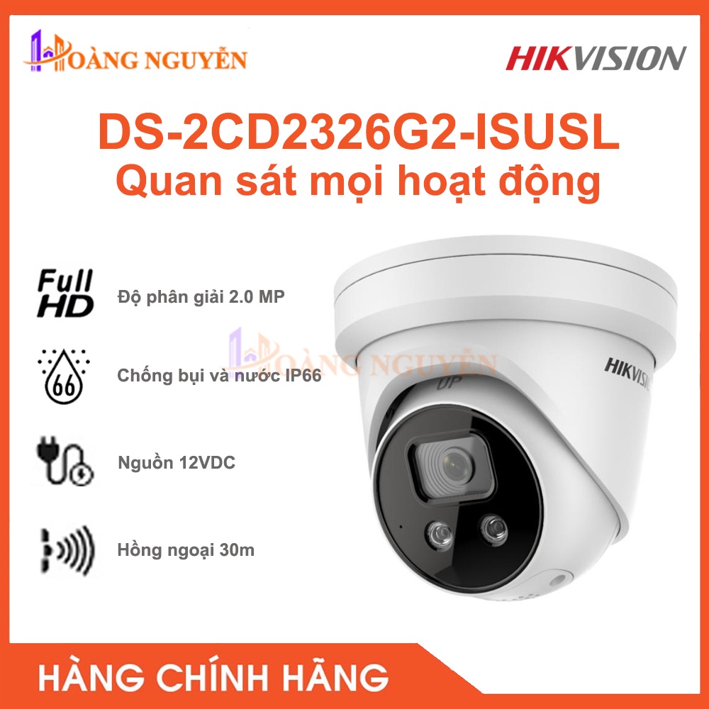 [NHÀ PHÂN PHỐI] Camera HikVision DS-2CD2326G2-ISU/SL 2MP - Hỗ Trợ 3D DNR, BLC,HLC, Chống Ngược Sáng WDR 120dB