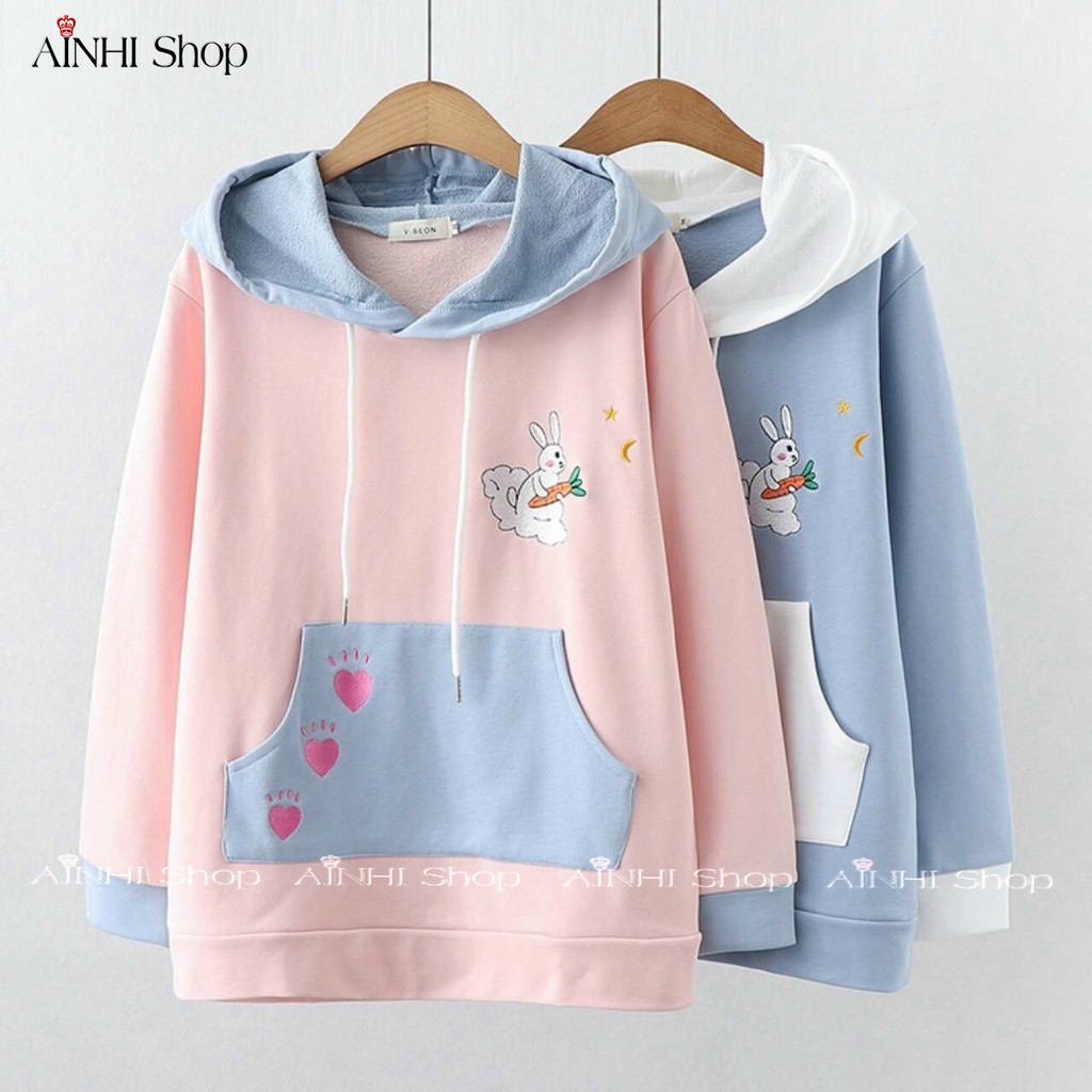 Áo Hoodie Nữ ❤️FREESHIP❤️ Áo Khoác Hoodie Vải Nỉ Nhiều Màu  (Thỏ Con) - Áo Hoodie Free Size Dưới 60kg | BigBuy360 - bigbuy360.vn