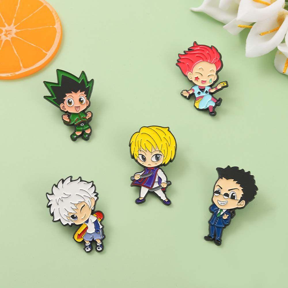 Ghim Cài Áo Họa Tiết Hoạt Hình Anime HUNTERxHUNTER Leorio Kurapika Killua