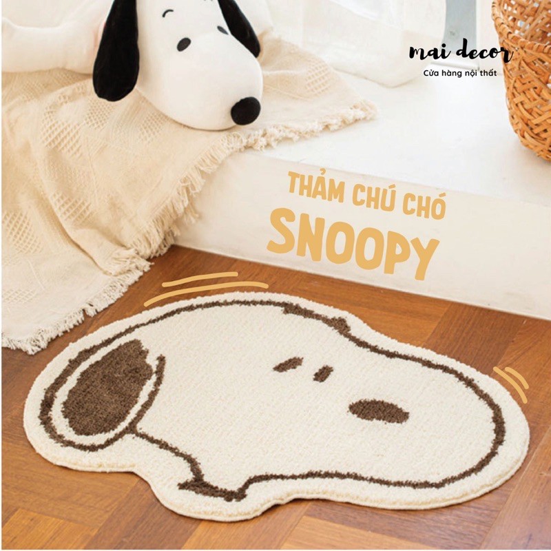 |TS7201| Thảm lót sàn phòng ngủ, thảm chùi chân chó Snoopy &amp; Woodstock tinh nghịch