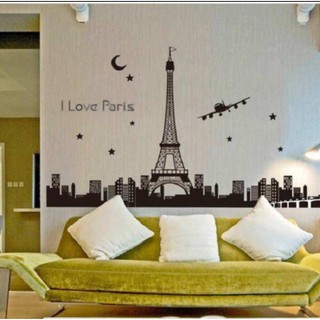decal dán tường dạ quang tháp Pari