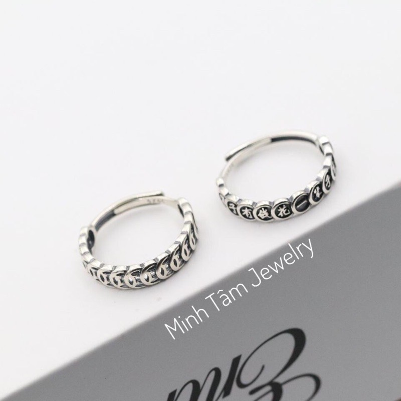 Nhẫn bạc thái khắc chú bình an Omani bạc 925-Minh Tâm Jewelry