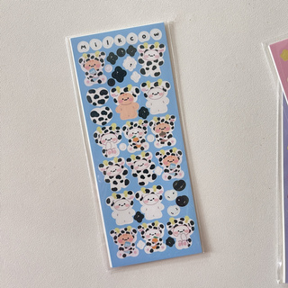 Cute glittering bear sticker chasing star decoration material