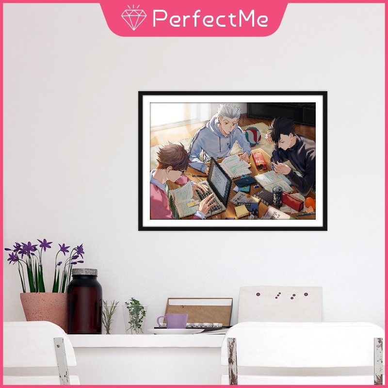 Bộ Tranh Đính Đá 5d Tự Làm 30 * 40cm Hình Anime Haikyuu