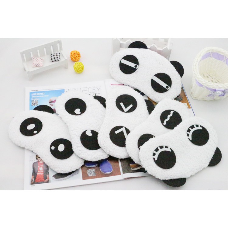 Bịt mắt ngủ cute hình gấu trúc panda chống lạnh mùa đông tốt , dễ thương dây thun co dãn tốt thoải mái