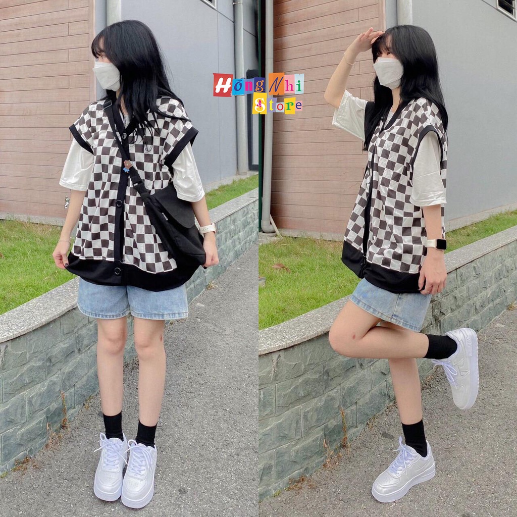 Áo Gile Caro Sát Nách Cổ Tim Gile 3D Ulzzang Unisex - MM