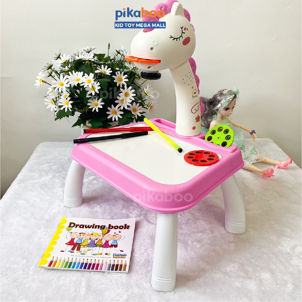 Bàn vẽ thông minh cho bé Pikaboo có máy chiếu hình ảnh tập tô vẽ sáng tạo làm từ chất liệu nhựa ABS an toàn cho trẻ