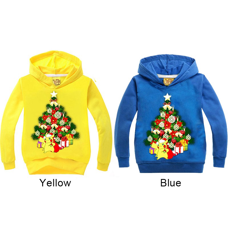 Áo hoodie tay dài in hình quả pokomon cho bé