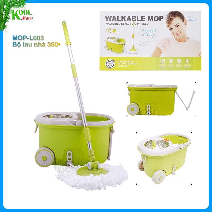 [LOCK&amp;LOCK] BỘ LAU NHÀ XOAY TAY 360 ĐỘ - MOP-L003