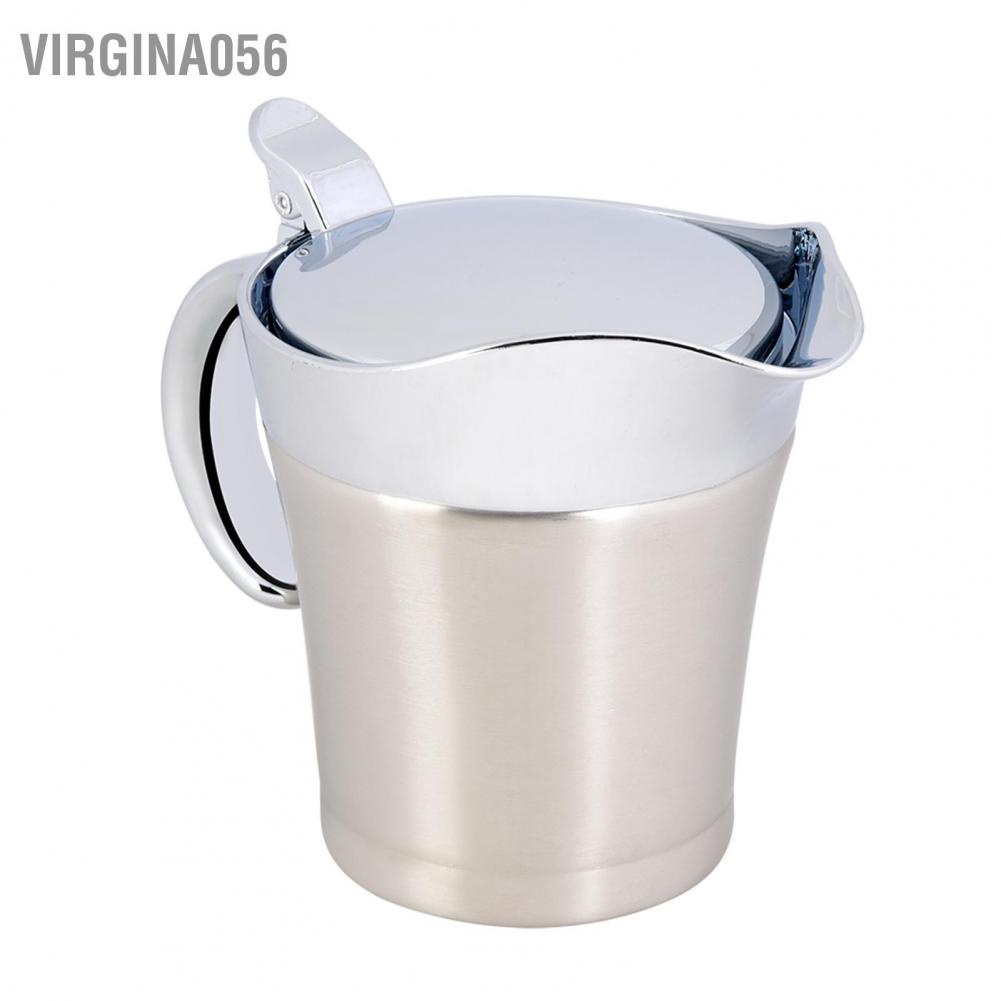 Virgina056 304 Stainless Steel Thermal Insulated Double Wall Sauce Gravy Boat Pot Serving Jug