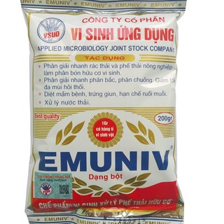 (1 gói/ 1 tấn rác) Chế phẩm xử lý rác thải thành phân bón vi sinh Emuniv 200g