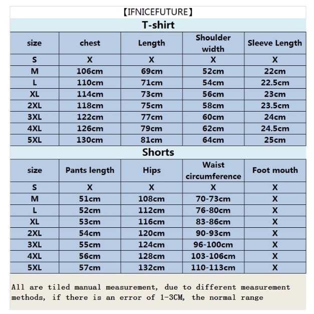 Ifnicefuture Set Áo Thun Và Quần Short size Lớn Phong Cách Hong Kong Cho Cặp Đôi