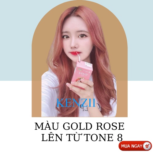 Thuốc nhuộm tóc màu GOLD ROSE lên từ tone 8 - 9 ( thuốc nhuộm tóc tại nhà )