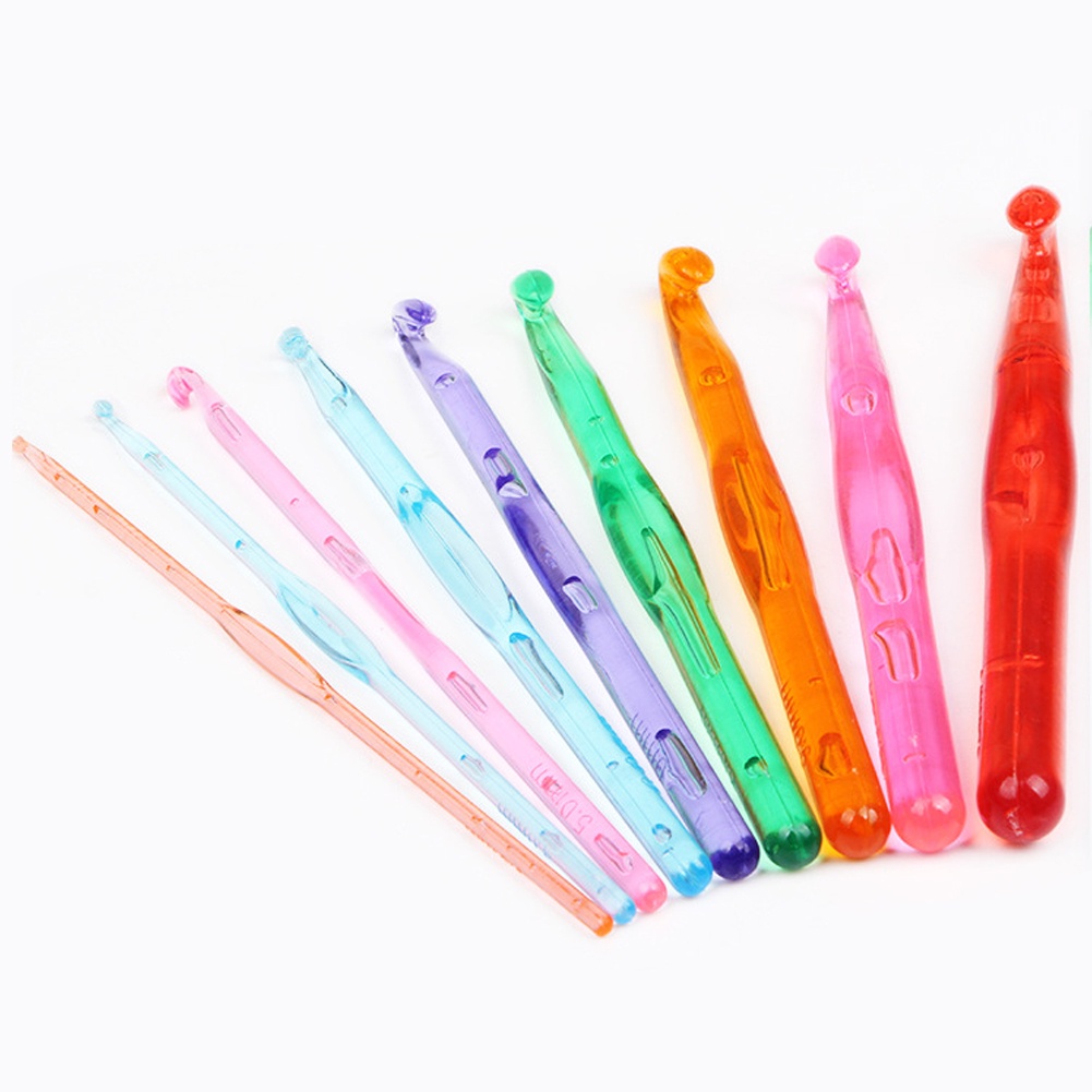 Bộ 9 Cây Móc Len Với Tay Cầm Siêu Dài Siêu Mềm