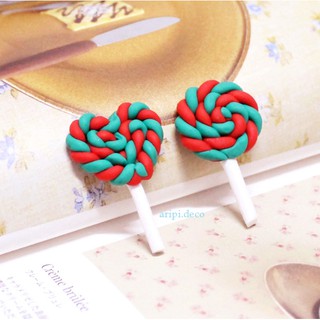 Charm Kẹo mút giáng sinh tí hon B61 /Nguyên liệu làm slime resin trang trí