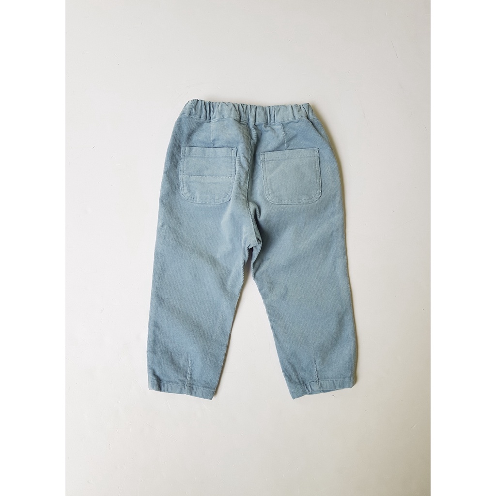 MOQ2353 Quần nhung baby trắng xanh cho bé