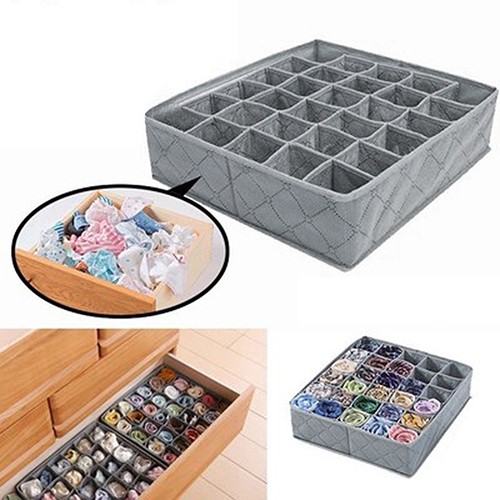 Hộp 30 ô đựng đồ lót/vớ để ngăn kéo có thể gấp gọn