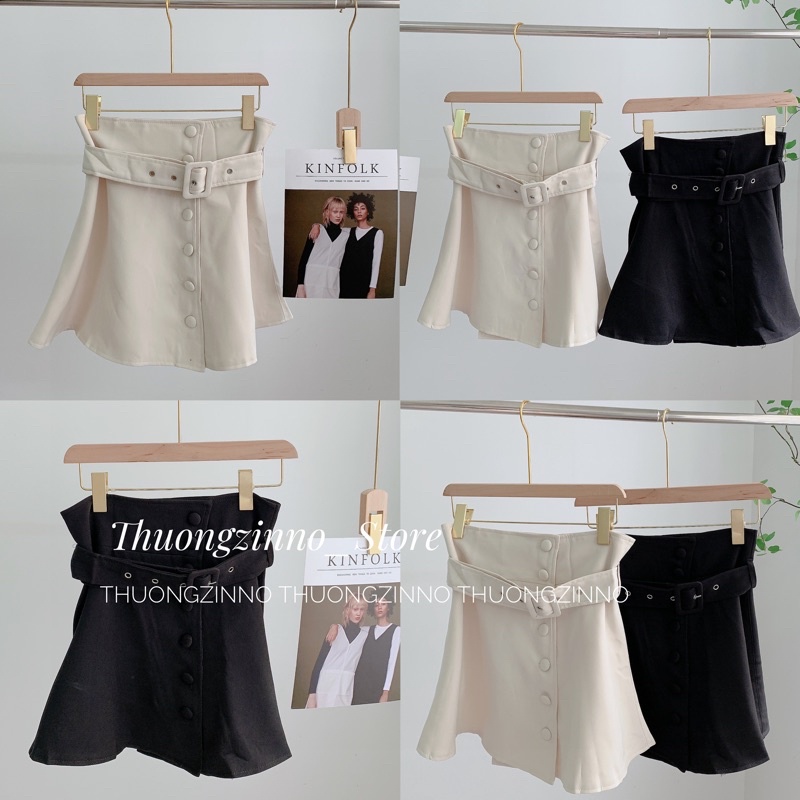 [Ảnh thật/Video]Chân váy cao bồi dáng MƯỚT CÚC BỌC đai to Hàn Quốc Chân váy chữ A trẻ trung