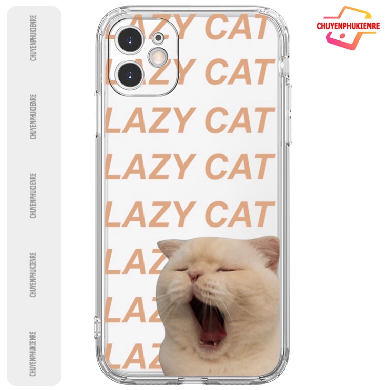 Ốp lưng iphone 6, 6s plus, 7 8 Plus, X, XS, XR, XSMAX, 11 , 12, 13 PROMAX TRONG SUỐT LAZY CAT, LAZY DOG 2022RE