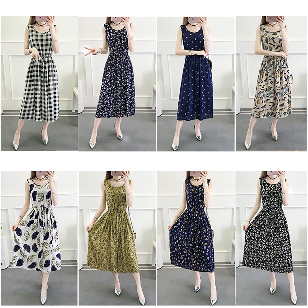 Váy đầm tone cotton maxi dài dạo chơi, đi biển - Mã 68