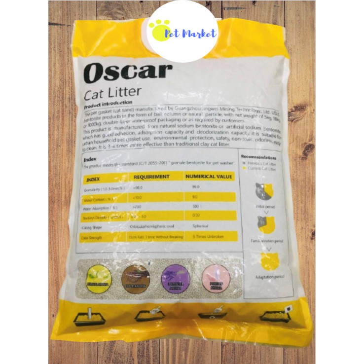 Cát Vệ Sinh Oscar 8L (lít) Cho Mèo - Siêu vón cục nhanh - Khử Mùi - Ít Bụi