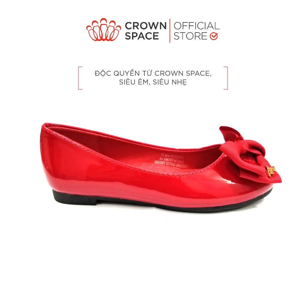 Giày Búp Bê Bé Gái Đi Học Đi Chơi Crown Space CRUK3115 Màu Đen, Đỏ, Hồng Size 31-36 - PHIÊN BẢN CAO CẤP PREMIUM