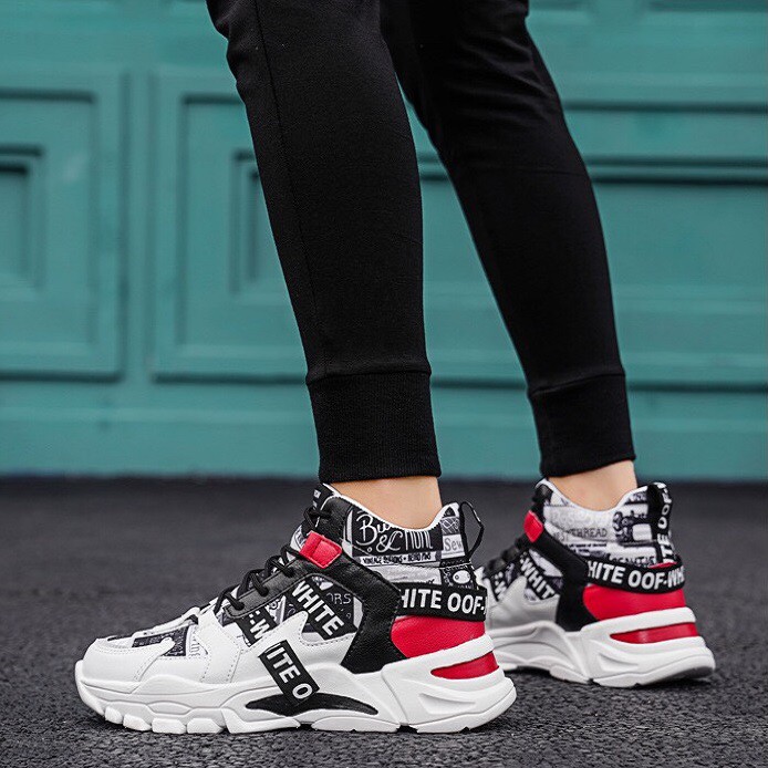 Giày cao cổ OFF White nam cực phẩm 2021 - Giày Sneaker cổ cao nam độn đế 5cm hot trend 2021 | BigBuy360 - bigbuy360.vn
