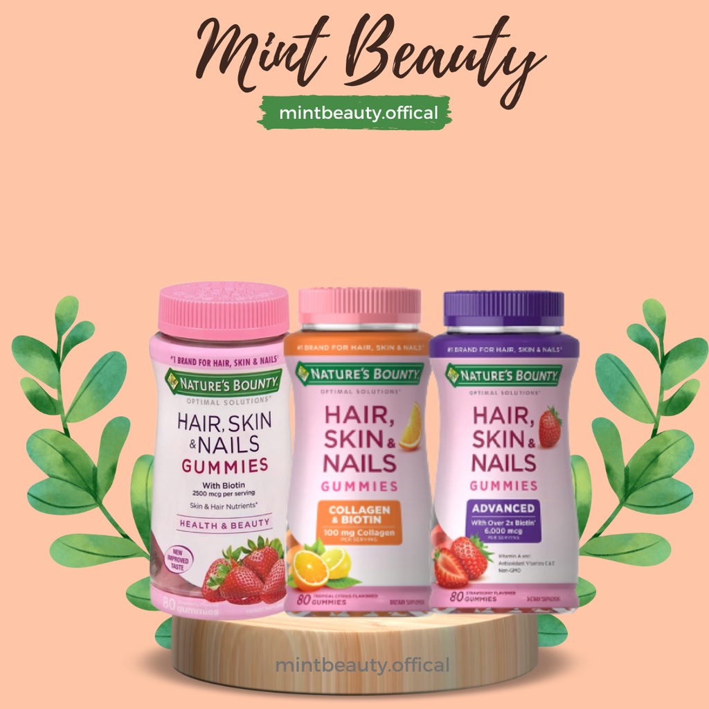 KẸO DẺO MỌC TÓC, MÓNG, ĐẸP DA HAIR SKIN NAILS GUMMIES 80 viên