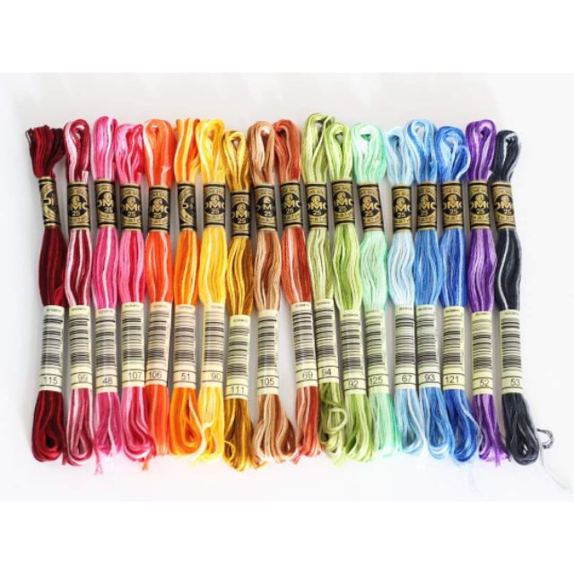 18 màu chỉ thêu loang màu chính hãng DMC Pháp