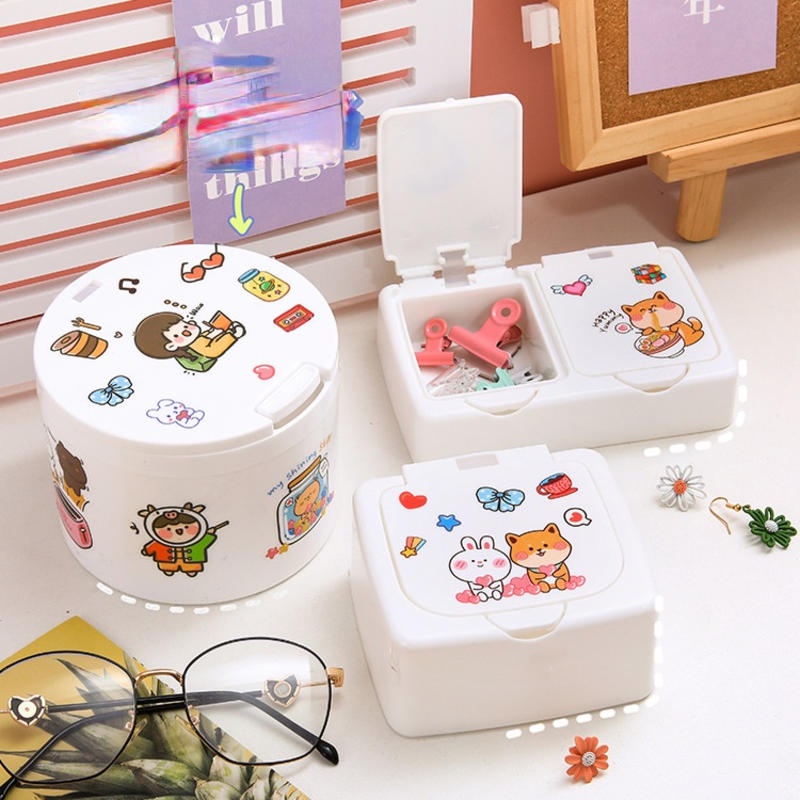 Bộ 6 Miếng Dán Trang Trí Hình Cô Gái Dễ Thương Kiểu Hàn Quốc