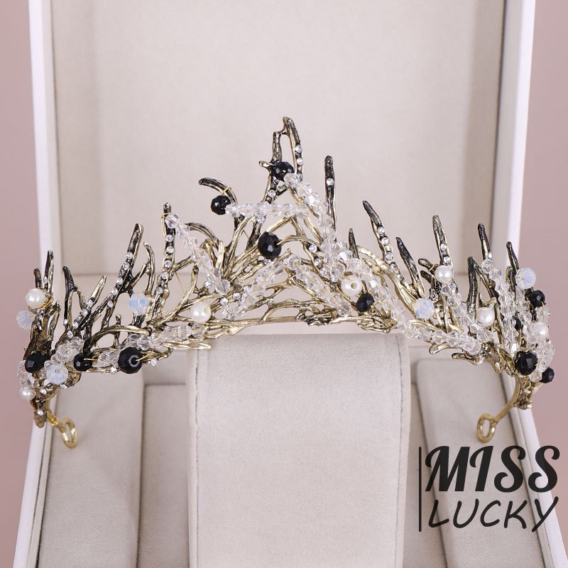 Vương miện kiểu dáng vintage thời trang sang trọng đa dụng cho cô dâu