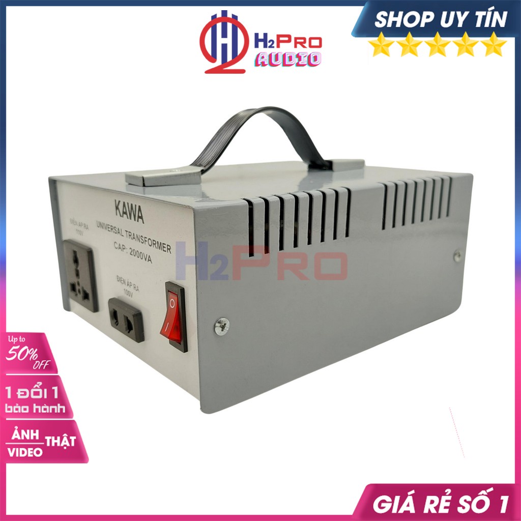 Đổi Nguồn 220V Sang 110V-100V 2000W Kawa, Biến Áp 220V Ra 110V Cao Cấp-Dùng Cho Máy Dưới 1500W-H2Pro Tech