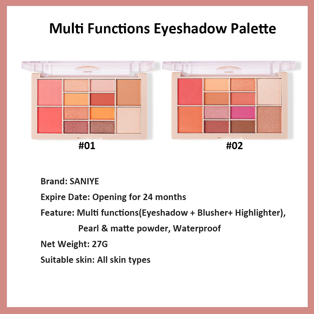 Bảng Phấn Mắt/Má Hồng/Phấn Bắt Sáng Saniye E225 Chuyên Nghiệp 27g | BigBuy360 - bigbuy360.vn
