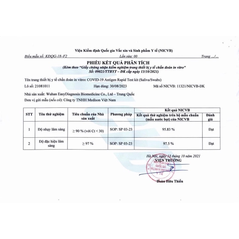 Kit test Covid bằng nước bọt tại nhà