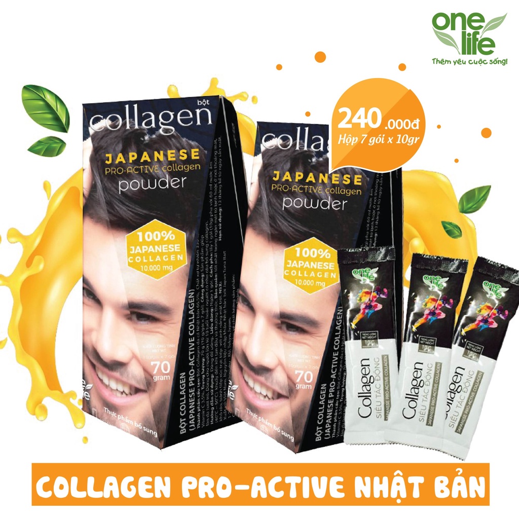 [Free Ship &amp; Quà tặng làm đẹp] Bột hòa tan uống liền Collagen Pro-Active Nhật Bản đẹp da, mờ thâm sạm nám nguyên chất