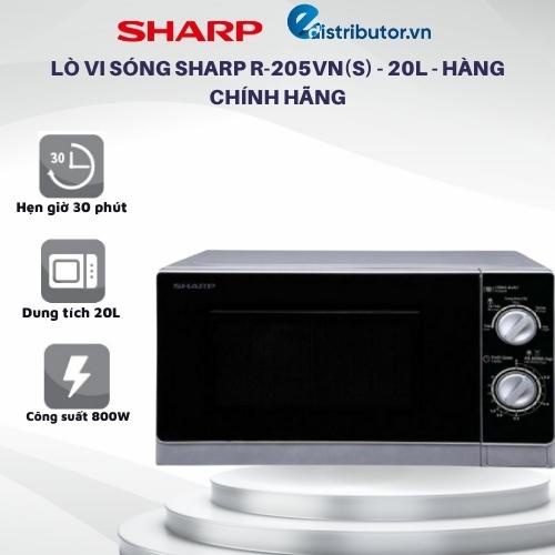 Lò Vi Sóng Sharp R-205VN(S) - 20L - Hàng chính hãng