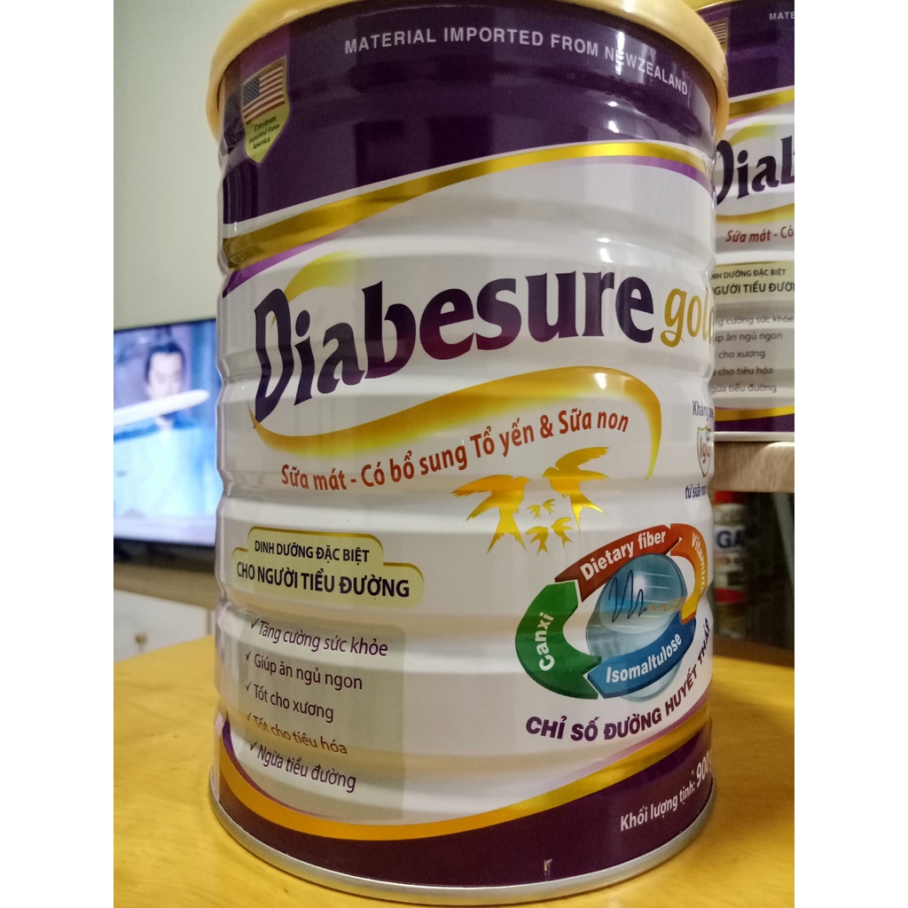 Sữa cho người tiểu đường - Diabesure gold 900g - Sữa dinh dưỡng cho người đái tháo đường - Tiểu đường