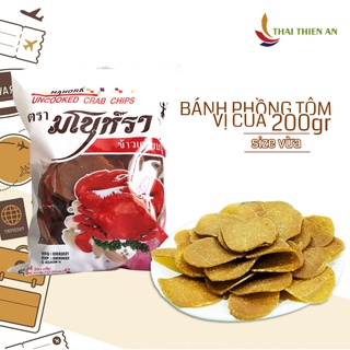 Bánh phồng tôm vị cua MANORA Thái Lan 200gr - bánh phồng tôm chưa chiên size vừa - túi trắng hồng - Uncooked shrimp chip