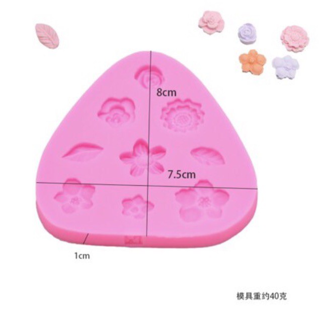 Khuôn silicon 4D 9 hoa lá