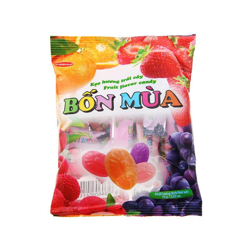 Kẹo trái cây Bốn Mùa Bibica gói 70g