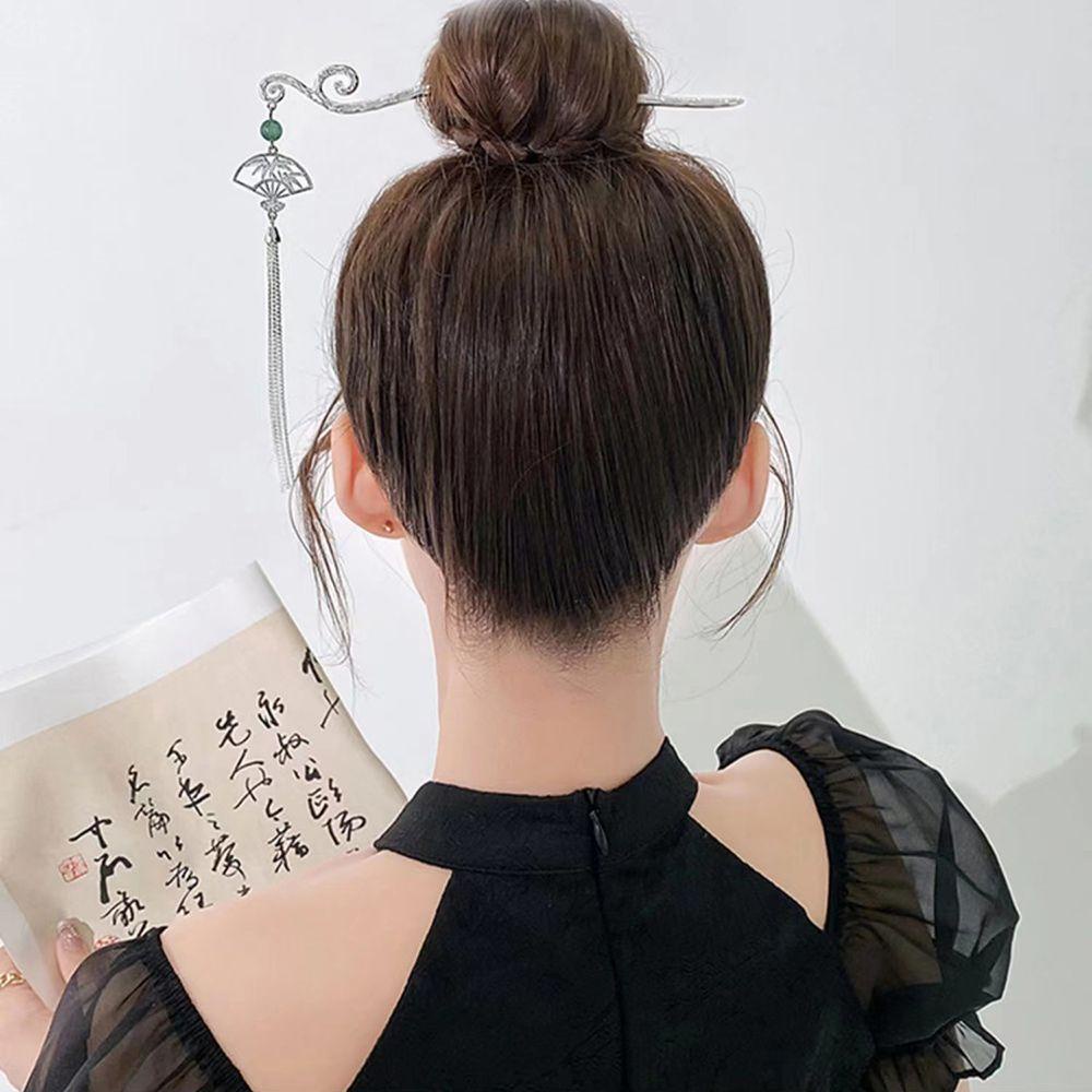 Trâm Cài Tóc Đính Hạt Xanh Lá Phong Cách Trung Hoa Cho Nữ