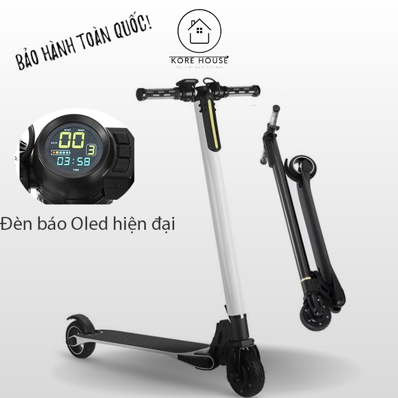 Xe Scooter Điện Gấp Gọn, Xe Scooter Người Lớn Thiết Kế Hiện Đại Vận Tốc Tối Đa 25km (BH 1 Năm)